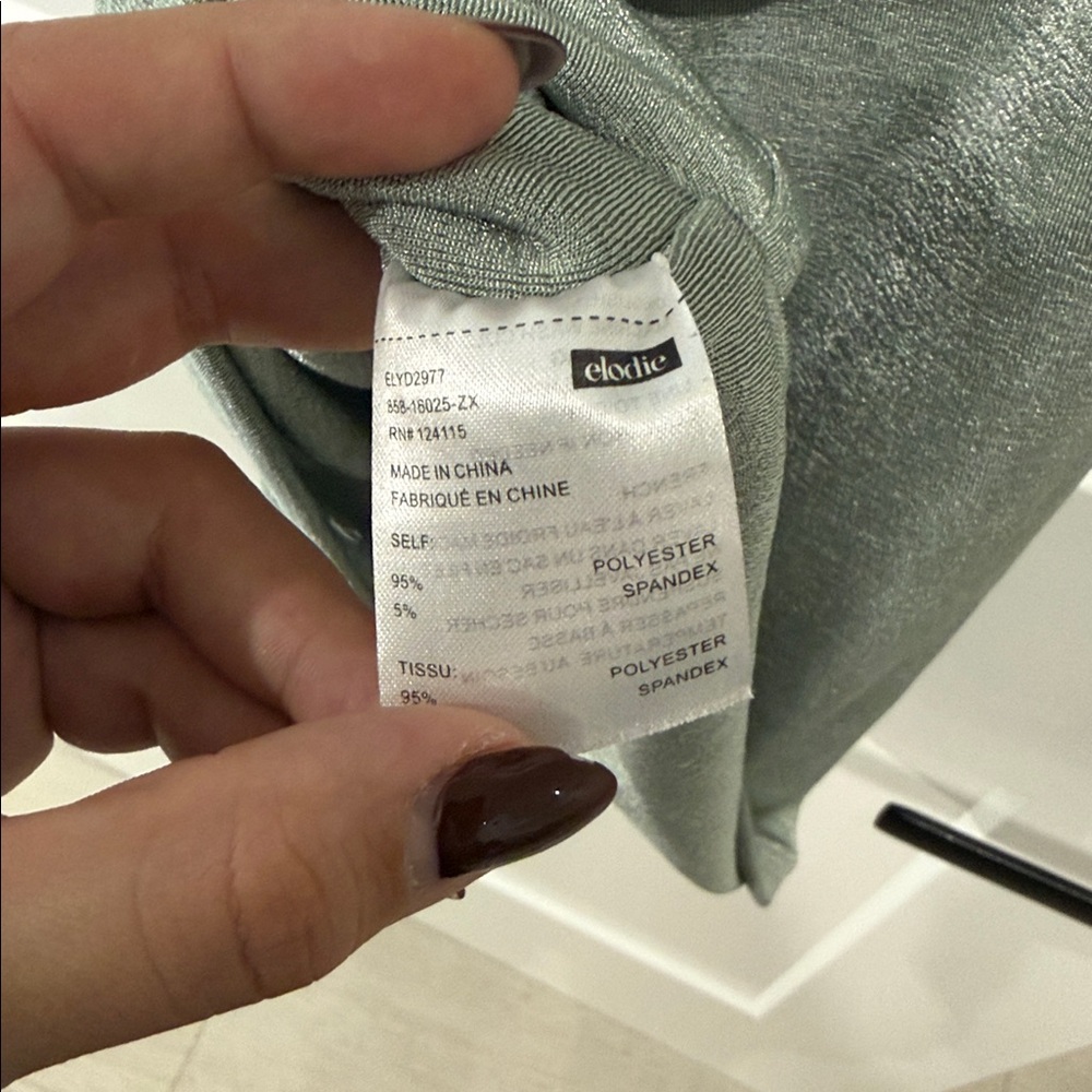 Elodie Women's Sz L halter Neck Mini Dress Seafoam Green Lined Bodycon - Picture 10 of 12